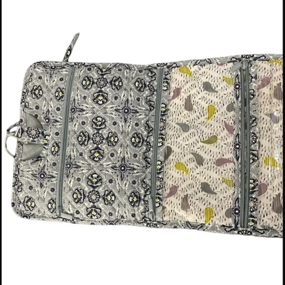 Jewelry/Toiletry Bag Tapestry Gray Blue Paisley #0008